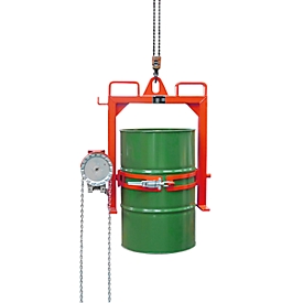 Vatenkantelaar BAUER FD-SK met ketting, staal, B 1020 x D 650 x H 1010 mm, rood