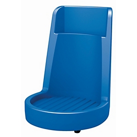 Vatenroller met rok en duwbeugel, polyethyleen, B 720 x D 800 x H 1025 mm, voor stalen vaten van 200 l, kunststof vaten van 220 l, tot 300 kg