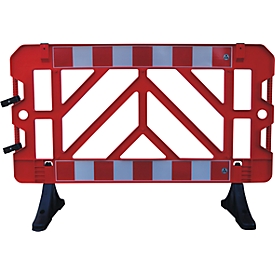 Veiligheid afzethek, kunststof, 1000 x 1500 mm, rood-wit, set van 2