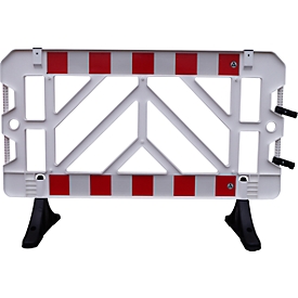 Veiligheid afzethek, kunststof, 1000 x 1500 mm, wit-rood, set van 2