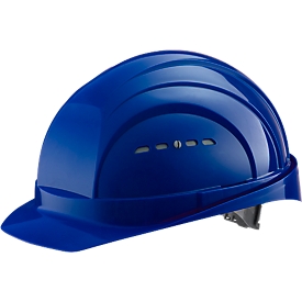 Veiligheidshelm EuroGuard I/79 4-G, hogedrukpolyetheen, DIN EN 397, blauw, met 4-puntsriem ventilatie,