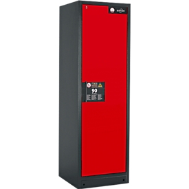 Veiligheidskast type 90, B 600 mm Deur rechts 6 uittrekbakken, signaalrood