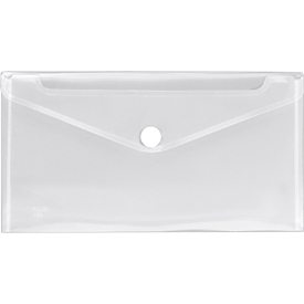 VELOFLEX delivery note pocket Crystal, DIN long, hook and loop fastener, PP