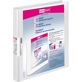 VELOFLEX presentation ring binder book VELODUR, DIN A4, 4-ring mechanism, back width 20 mm