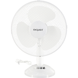 Ventilateur de table VT 34062 we exquisit, 35 W, 3 niveaux de puissance, oscillant, inclinable, avec poignée, rotor Ø 300 mm, blanc