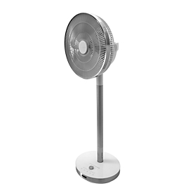 Ventilateur sur pied Kamome Living, avec télécommande, Ø 300 mm, hauteur 570-1000 mm, débit d'air jusqu'à 17 m, blanc/argenté