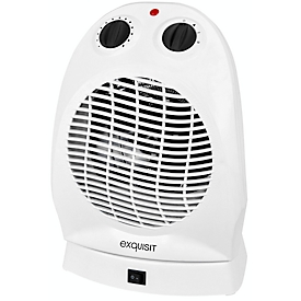 Ventilatorkachel exquisit HL 32027 we, 1000/2000 W, 2 standen, 90° oscillatie, draaggreep, B 220 x D 180 x H 295 mm, wit