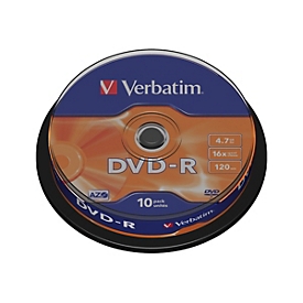 Verbatim - 10 x DVD-R - 4.7 GB 16x - mattsilber - Spindel