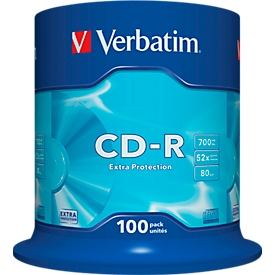 Verbatim CD-R, bis 52fach, 700 MB/ 80 min, 100er-Spindel