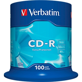 Verbatim CD-R, tot 52x, 700 MB/ 80 min, spindel met 100 stuks