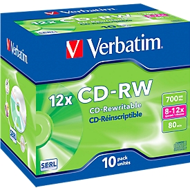 Verbatim® CD-RW, 10 per Jewelcase