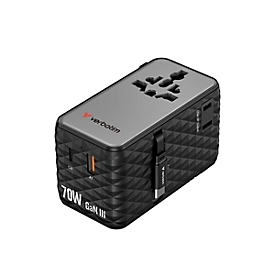 Verbatim Charge 'n' Travel - Netzteil - GaN III, universell - 70 Watt - 10 A - Power Delivery 3.0 + PPS, QC 3.0, QC 4.0+, USB BC 1.2, AFC - 4 Ausgabeanschlussstellen (USB-C, USB)