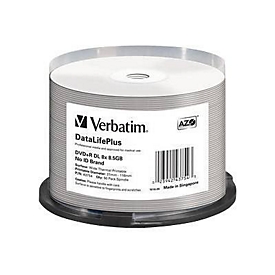 Verbatim DataLifePlus Professional - 50 x DVD+R DL - 8.5 GB 8x - breite Thermodruckfläche - Spindel