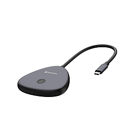 Verbatim Drahtloser Monitor-Adapter Share My Screen, 4K-Auflösung, 3 Anschlüsse, USB-C/USB-A/HDMI, schwarz