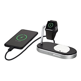 Verbatim Kabelloses Ladegerät - 3-in-1 + AC-Netzteil