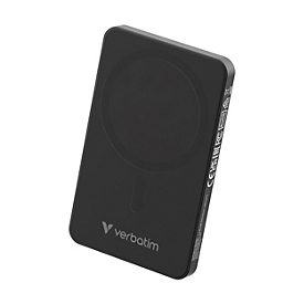 Verbatim Powerbank Charge 'n' Go Magnetic Wireless, Kapazität 5000 mAh, USB-C, schwarz