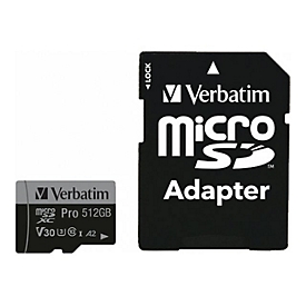 Verbatim PRO U3 - Flash-Speicherkarte (microSDXC-an-SD-Adapter inbegriffen)