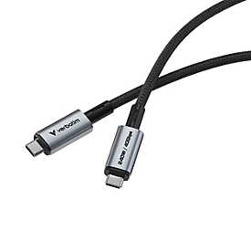 Verbatim USB-C-zu-USB-C USB4-Kabel Sync & Charge, 240 W, 40 Gbit/s, Länge 1,2 m, schwarz