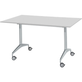Vergadertafel, 1400 x 800 mm, inklapbaar, lichtgrijs