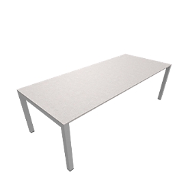 Vergadertafel SOLUS PLAY, 4-poot, in hoogte verstelbaar, B 2400 x D 1000 mm, ceramic grey