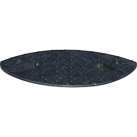 Verkeersdrempel, eindstuk, <30 km/u, met 2 glazen reflectoren, L 430 x B 215 x H 30 mm, PVC & PE, zwart