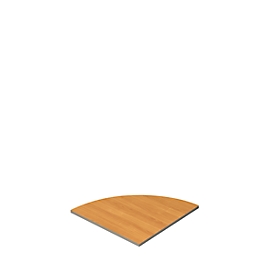 Verkettungsplatte Moxxo IQ, 90°, Viertelkreis, B 800 x T 800 mm, Buche-Dekor