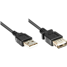 Verlengstuk USB 2.0 stekker A/A 1,8 m, zwart