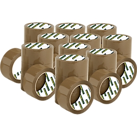 Verpakkingstape - polypropyleenfolie - B 50 mm x L 66 m - bruin - 36 rollen - ons merk Schäfer Shop Select