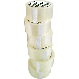 Verpakkingstape - polypropyleenfolie - B 50 mm x L 66 m - transparant - 6 rollen - ons merk Schäfer Shop Select