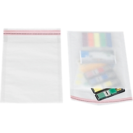 Verpakkingszak, hersluitbaar, met flap &amp; seal naad, scheurbestendig, 138 x 170 mm/120 x 170 mm, FSC® glaspapier, semi-transparant, 500 st.
