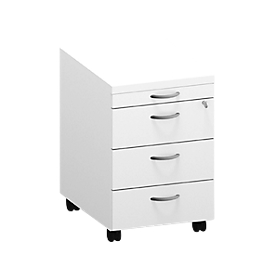 Verrijdbaar ladeblok ARLON-OFFICE, B 420 x D 560 x H 585 mm, wit