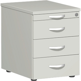 Verrijdbaar ladeblok PALENQUE, 3 schuifladen, B 430 x D 600 x H 566 mm, lichtgrijs