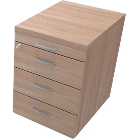 Verrijdbare ladeblokken X-TIME WORK, 1+3 schuifladen, 420 x 560 x 580 mm iep