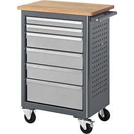 Verrijdbare werkbank 675, B 675 x D 450 x H 950 mm, beuken