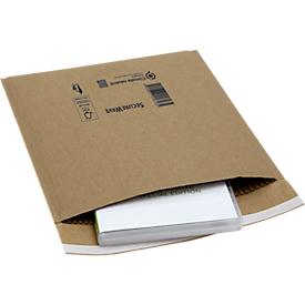 Versandtaschen MD Securepack® SecureWave, Papierpolsterung, Haftklebung, klimaneutral, 100 % FSC®-Recyclingpapier, Format A/0, 125 x 170 mm, 150 Stück