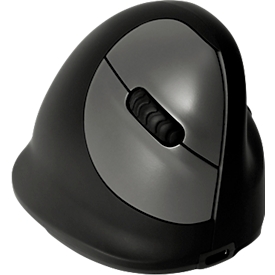 Vertical mouse R-Go HE Break, ergonomic, for right-handers, 400-2400 dpi, 5 buttons &amp; scroll wheel, LED pause indicator, Bluetooth, size M, black