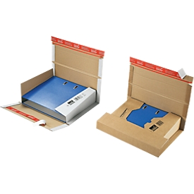 Verzenddoos voor ordners Security, voor A4-ordners met rughoogte 35-80 mm, bruin/wit, 20 st.
