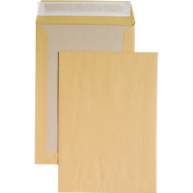 Verzendenvelop, C4, kartonnen achterkant en kleefsluiting, zonder venster, bruin, 125 st.