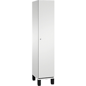 Vestiaire Cambio C+P, 1 compartiment, sur pieds, L 400 x P 525 x H 1980 mm, gris clair