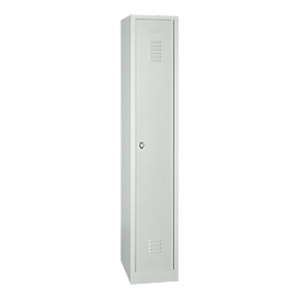 Vestiaire, l. 300 x H 1800 mm, gris clair RAL 7035, serrure à came batteuse, gris clair