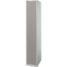 Vestiaire - métal - 1 compartiment - L 350 x P 500 x H 1950 mm - verrouillable - gris clair et gris platine - notre marque Schäfer Shop Select