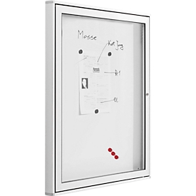 Vitrine d'affichage MEDIA AR - pour l'extérieur - l. 960 x H 710 mm - 8  x DIN A4 - verre de sécurité trempé - porte battante