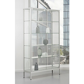 Vitrine de présentation verticale, cadre solide en aluminium, 800 x 400 x 1950 mm