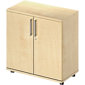 Vleugeldeurkast TETRIS WOOD - B 800 x D 421 x H 800 mm - 2 OH - hoogte inclusief glijders - ahorn decor - ons merk Schäfer Shop Genius