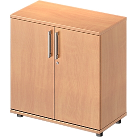 Vleugeldeurkast TETRIS WOOD - B 800 x D 421 x H 800 mm - 2 OH - hoogte inclusief glijders - beuken decor - ons merk Schäfer Shop Genius
