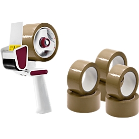 Voordeelpakket handafroller + 6 x Classic verpakkingstape B 55 mm x L 66 m