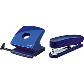 Voordeelset Novus Hefter B2 + perforator B 230, nietvermogen 25 vellen, perforeervermogen 30 vellen, blauw