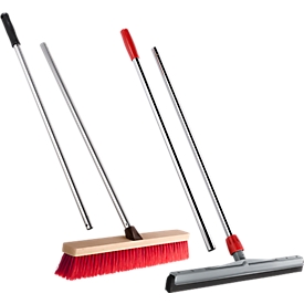 Voordeelset vloertrekker en straatbezem, trekker 550 mm breed, bezem 500 mm breed