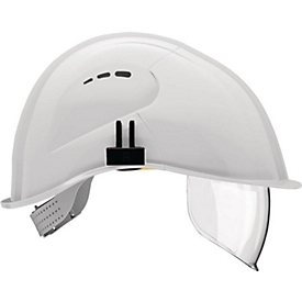 VOSS Schutzhelm VisorLight, signalweiß, EN 397, Polyethylen, integriertes Visier EN 166, Kältebeständig -30°C