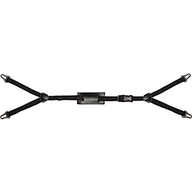 VOSS vork kinband, zwarte textielband, 4-punts ophanging, snelsluiting, 600 mm voor veiligheidshelmen, 10 stuks
